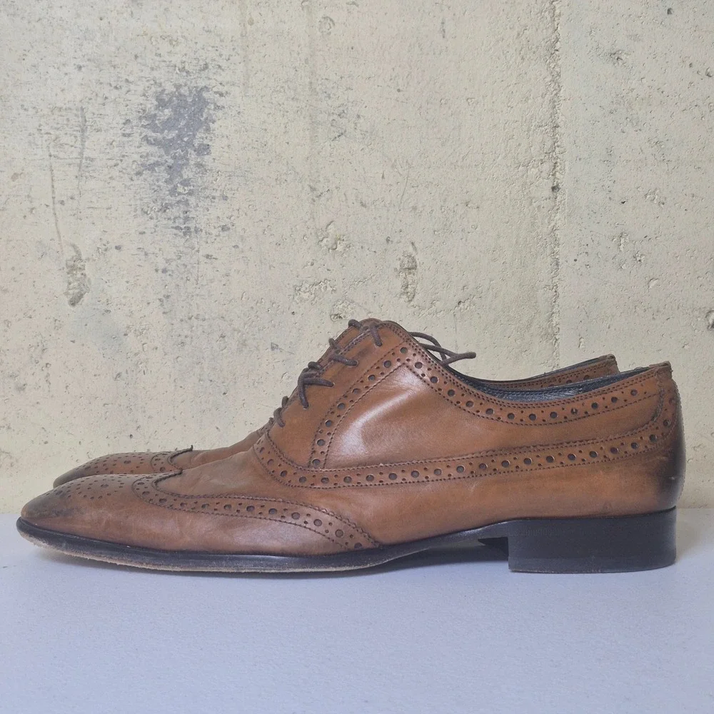 To Boot New York Oxfords Mens 11 Brown Leather Wingtip Brogue Made in Italy